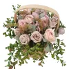 Romantic pink rose basket, handcrafted flower arrangement, fresh flower gift box for your girlfriend, Valentine's Day, birthday, romantic celebration decoration Item Picture